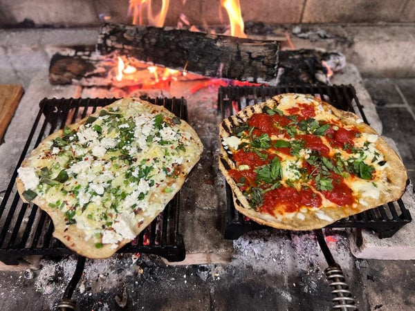 Grilled Pizza / Pizza alla Bracce (Rossa or Bianca) at Vinny’s Clam Bar in Tinley Park, IL (outside of Chicago)